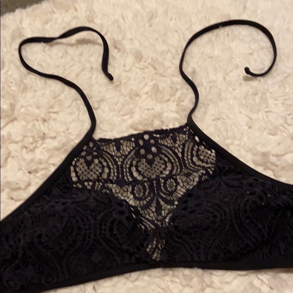 Black mesh bikini top